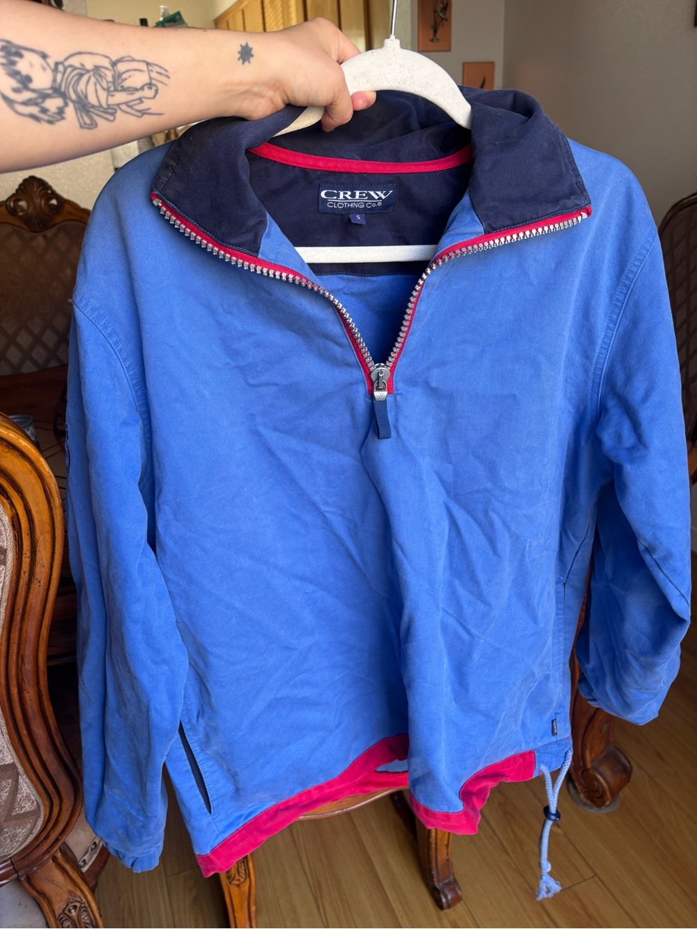 Vintage Men’s Blue Half-Zip Pullover Jacket